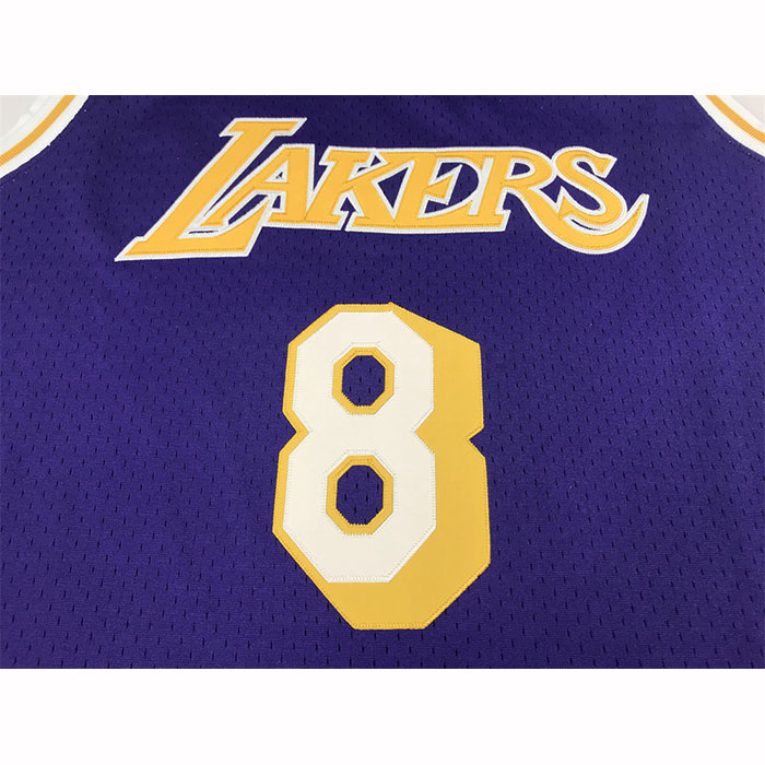 Camiseta Los Angeles Lakers Kobe Bryant NO 8 Autentico 1996-97 Violeta